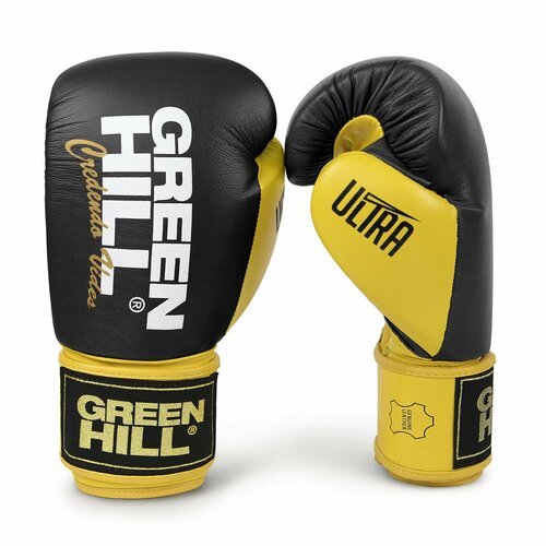 BGU-2241 Боксерские перчатки ULTRA черно-желтые - Green Hill - Черный - 14 oz