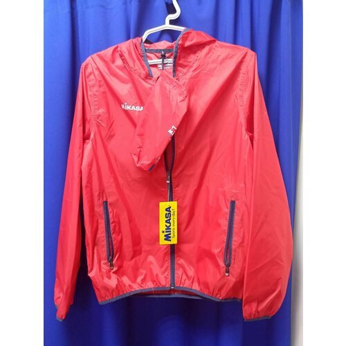 Для волейбола MIKASA размер L ( русский 50 ) куртка ветровка волейбольная спортивная с капюшоном Красная