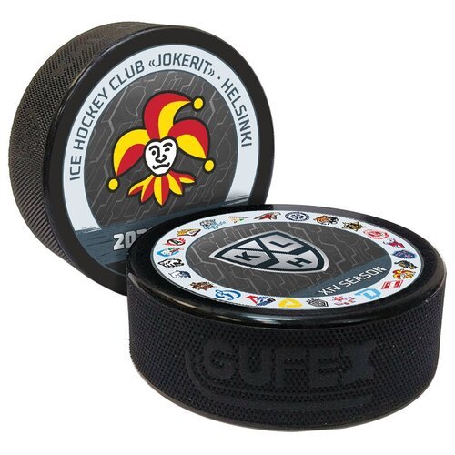 Шайба хоккейная 'GUFEX - KHL OFFICIAL' (Запад - ХК Йокерит Сезон 2021-22 цветная двустор.)