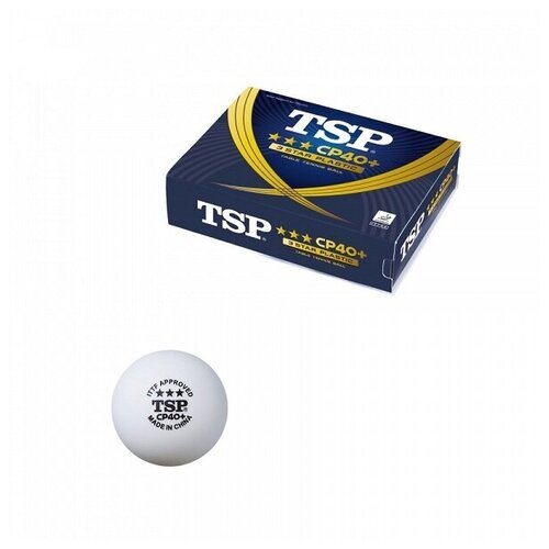 Мячи для настольного тенниса TSP 3* CP 40+ Plastic ABS x12, White