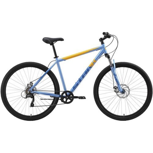 Велосипед Stark'23 Respect 29.1 D Microshift голубой металлик/синий/оранжевый 22'
