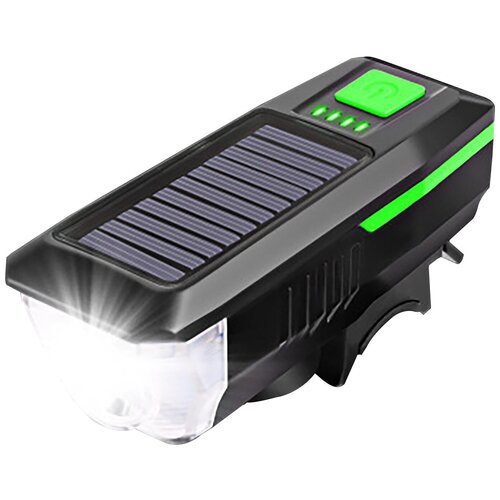 Светодиодный велосипедный фонарь на солнечной батарее, зеленый