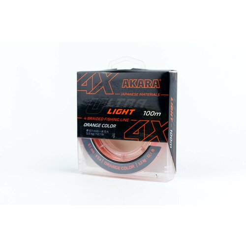 Шнур Akara Ultra Light Orange 100м 0.10мм