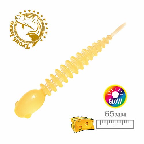 Силикон TROUT LURE (SANSAN) в банке, GOLOVASTIK 65, СЫР, COL. 106 (Clear Orange/Orange Glow), (12шт)