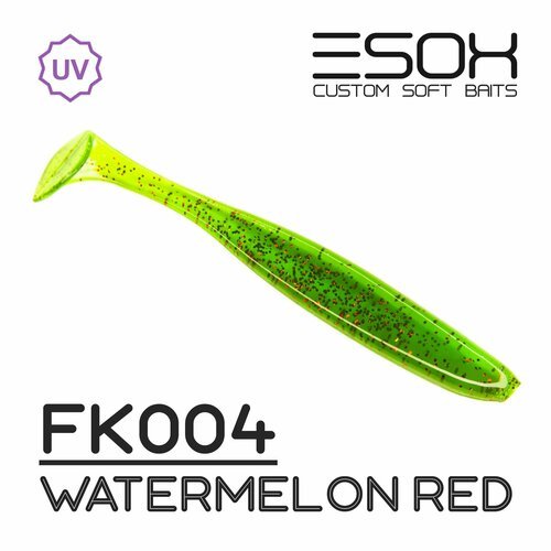 Мягкие приманки Esox SHEASY 4.4' (115мм) # FK004 / Watermelon Red (4шт)