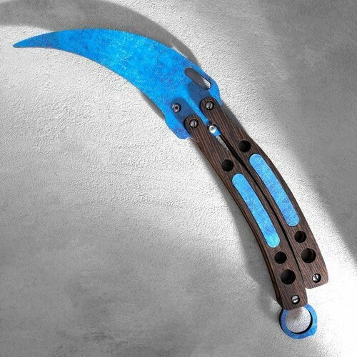 Сувенир деревянный 'Нож-бабочка. Керамбит', синий