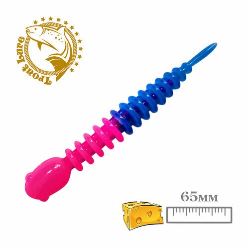 Силикон TROUT LURE (SANSAN) в банке, GOLOVASTIK 65, СЫР, COL. 31 (Pink-Blue), (12шт)