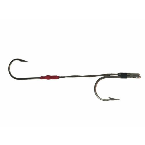 Двойной набор крючков ZEGNA FISHING 12/0 180 градусов. Из нержавеющей стали Mustad 7732 с тросом из нержавеющей стали с 49 нитями.