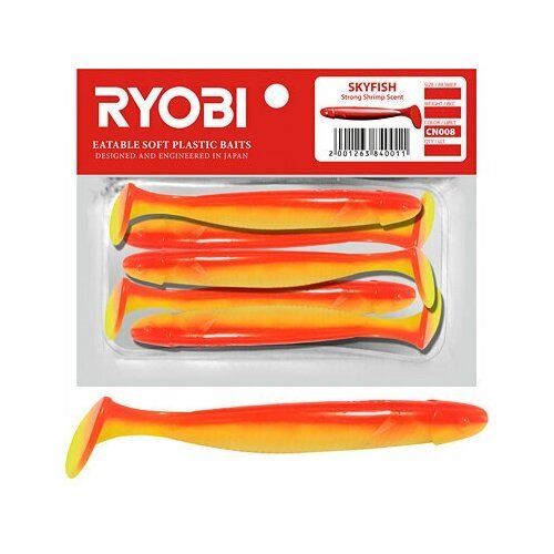 Мягкая силиконовая приманка риппер Ryobi SKYFISH (71mm), CN008 (jungle cock), ( упк. 5 шт.)