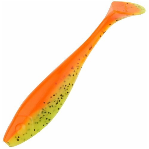 Силиконовая приманка для рыбалки Gator Gum 9см #OrangeLime, виброхвост на щуку, окуня, судака