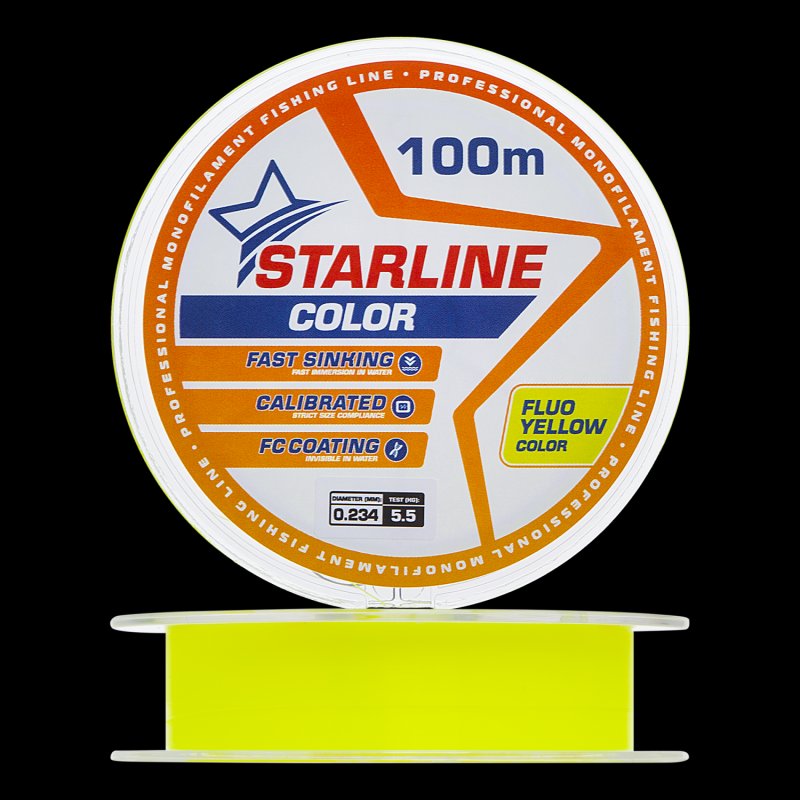 Леска монофильная IAM Starline 0,234мм 100м (fluo yellow)