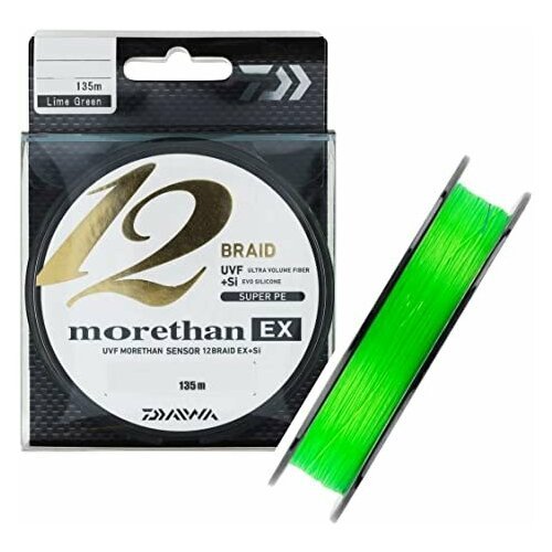 Daiwa, Шнур Morethan EX 12 Braid UVF+Si, 200м, 1.5, 31lb, Green