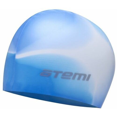 Шапочка для плавания ATEMI MC406, белый/синий