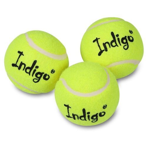 Мяч для большого тенниса INDIGO,(3шт/уп),начальный уровень,желтый,IN145