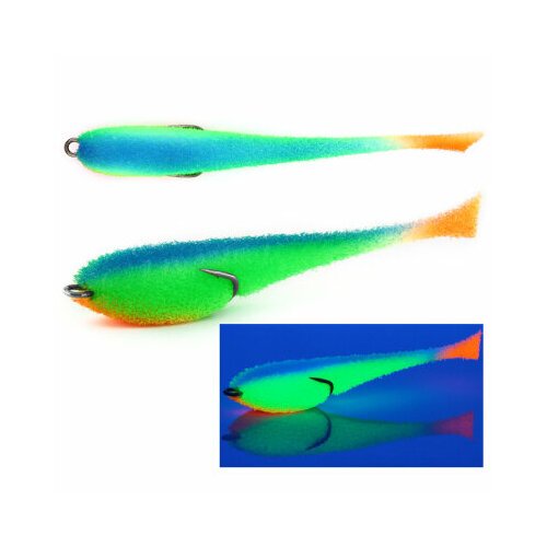 Классическая Поролоновая рыбка с поджатым двойником 12 см, цв. 14, 3 шт/упак