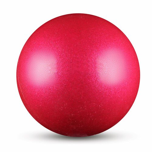 Мяч Indigo д/худож. гимнастики металлик 300 г In119 15 см с блеcтками (розовый)