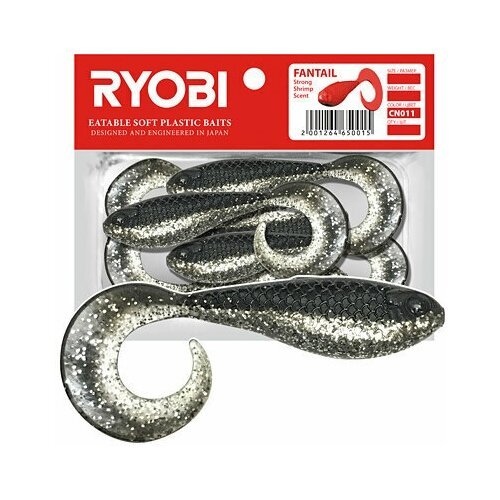 Мягкая силиконовая приманка риппер-твистер Ryobi FANTAIL (62mm), CN011 (christmas toy), ( упк. 5 шт.)