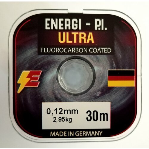 Леска рыболовная, монофильная ULTRA Fluorocarbon coated, 30 м; 0.12 мм ENERGI-P. I.