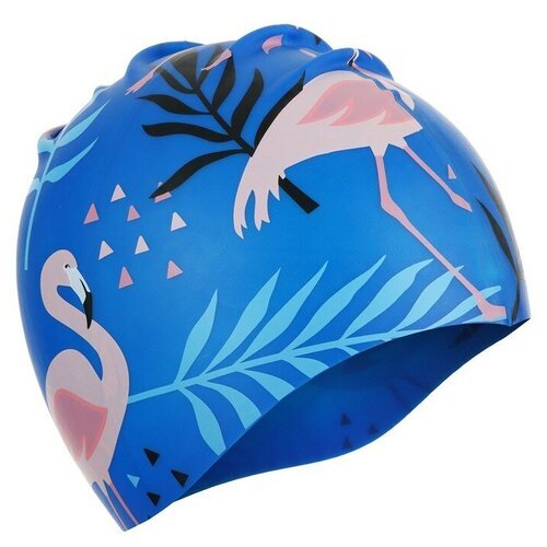 Шапочка для плавания детская 'Фламинго', силиконовая, обхват 46-52 см