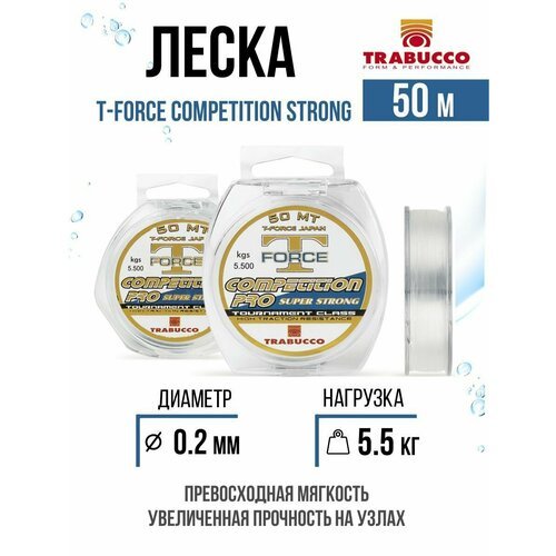Монолеска для рыбалки Trabucco T-Force Competition Strong 50m Clear 0.200mm 5.50kg