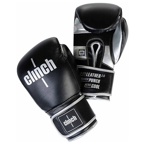 Боксерские перчатки Clinch Punch 2.0 Black/Silver (16 унций)