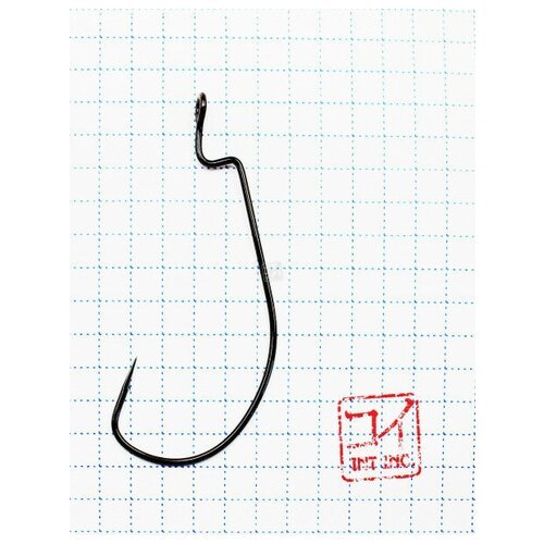 Крючок KOI 'WIDE RANGE WORM', размер 4 (INT), цвет BN, офсетный (10 шт.)/100/