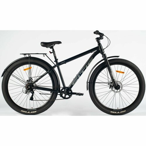 Велосипед городской SITIS FLASH 29' 7spp (2024) Black-Grey, ригид, взрослый, мужской, стальная рама, 7 скоростей, дисковые механические тормоза, размер рамы 17', для роста 170-180 см