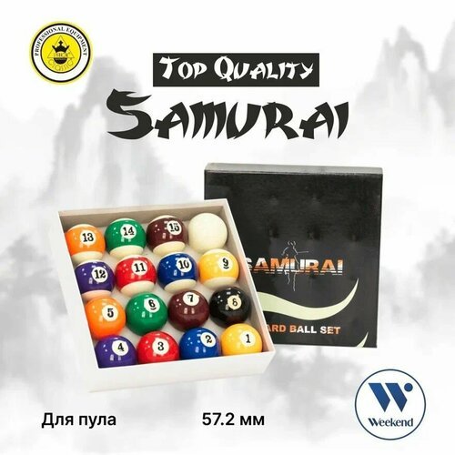Комплект шаров для бильярда 57.2 мм 'Samurai Top Quality', шары для пула