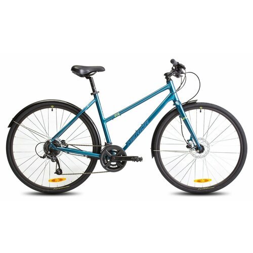 Женский велосипед Merida Crossway Urban 50 Lady, год 2023, цвет Синий-Желтый, ростовка 15.5
