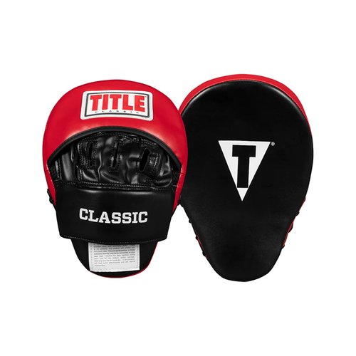 Боксерские лапы TITLE Classic Charge Punch Mitts Black/Red (One Size)