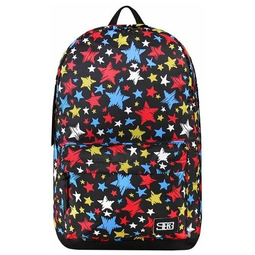 Рюкзак / Street Bags / 6801 Звёзды разноцветные 45х14х30 см / чёрный