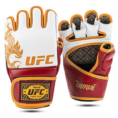 Перчатки UFC Premium True Thai MMA для грэпплинга красные/белые (размер L)