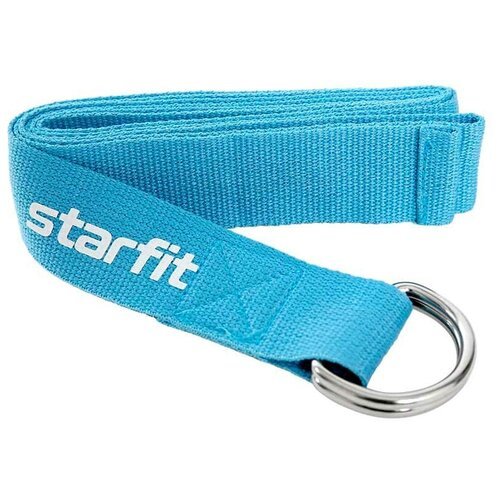 Ремень для йоги StarFit Core YB-100 186 см, хлопок, синий пастель