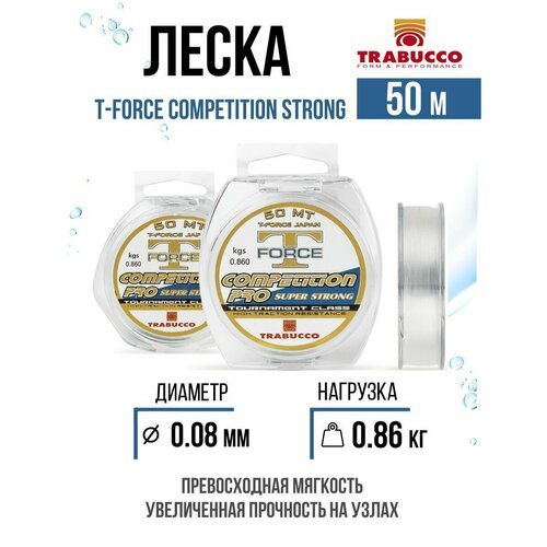 Монолеска для рыбалки Trabucco T-Force Competition Strong 50m Clear 0.080mm 0.86kg