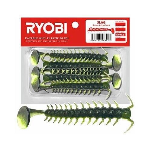 Мягкая силиконовая приманка риппер Ryobi SLAG (36mm), CN012 (fresh kiwi), ( упк. 8 шт.)