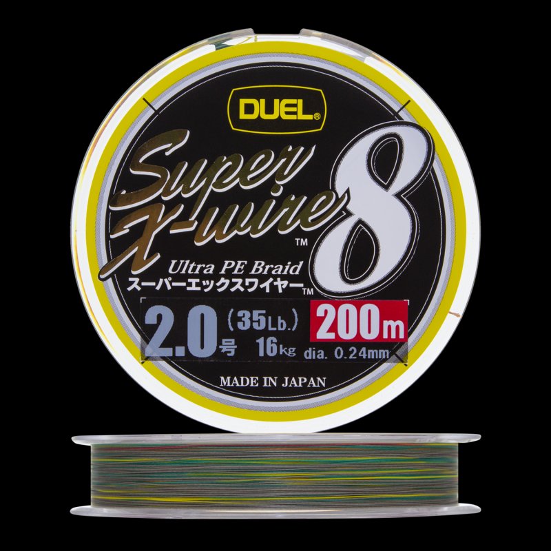 Шнур плетеный Duel PE Super X-Wire 8 #2 0,24мм 200м (5Color-Yellow Marking)