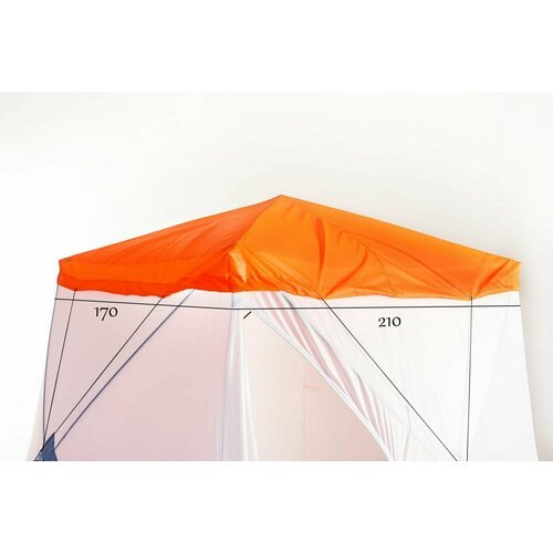 Антидождевая накидка '6 углов' для зимней палатки куб лонг long, размер по крыше 210х170 см, оранжевая