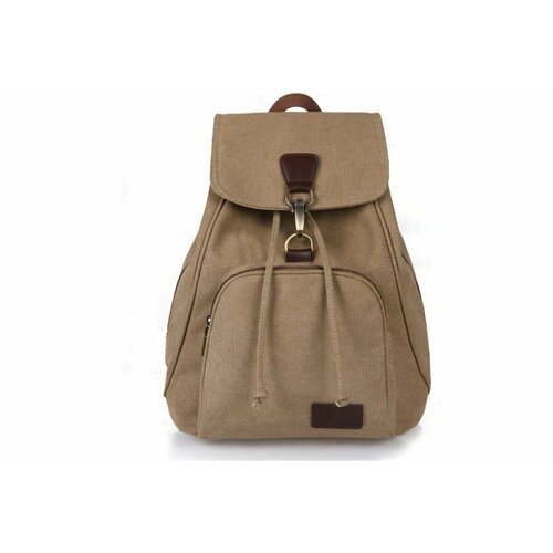Городской женский текстильный рюкзак с верхней загрузкой URM коричневый L00123