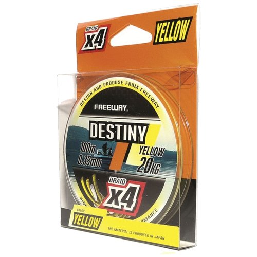 Шнур плетеный FWx8 DESTINY YELLOW 0.23 LB34 16kg