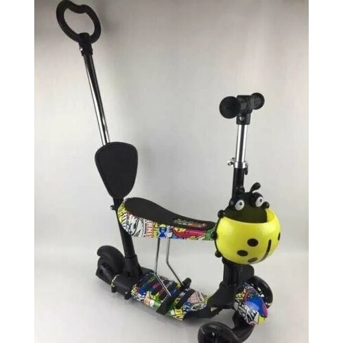 Самокат-трансформер для малышей 'Scooter' 5в1 со светящимися колесами принт (желтый)
