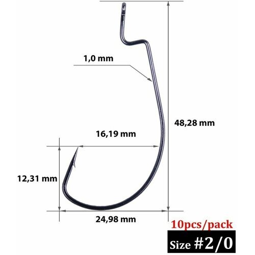 Крючок 'Catcher' OFFSET 216 THIN Size 2/0 (1 пакетик)