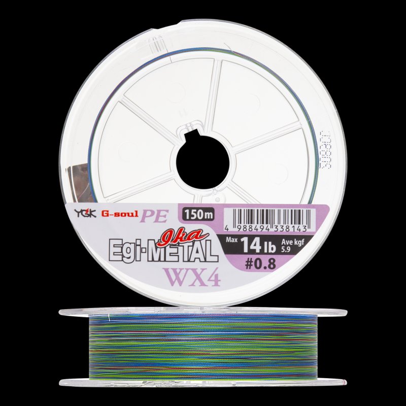 Шнур плетеный YGK G-Soul PE Egi-Metal WX4 #0,8 0,148мм 150м (multicolor)