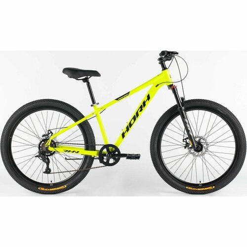 Велосипед горный HORH ROHAN RMD 7.0 27,5' (2024) Green-Black, хардтейл, взрослый, мужской, алюминиевая рама, 7 скоростей, дисковые механические тормоза, размер рамы 15', для роста 160-170 см