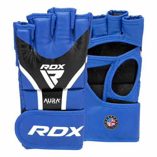 Перчатки для MMA RDX GRAPPLING AURA PLUS T-17, р. S синий, черный