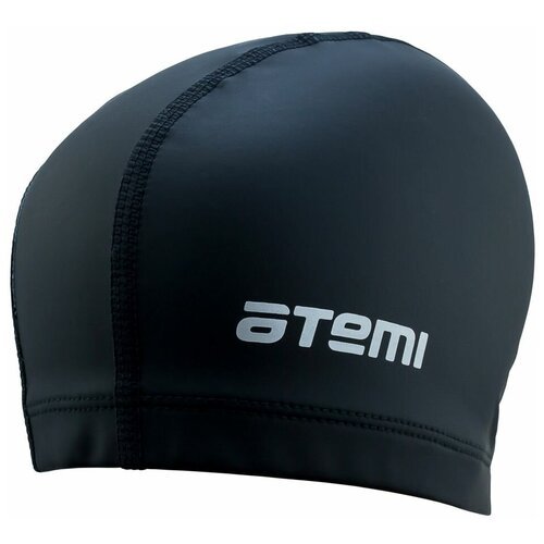 Шапочка для плавания Atemi, СС101, тканевая с силиконовым покрытием, чёрная