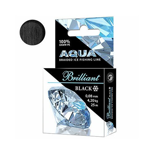 Плетеный шнур для рыбалки AQUA Black Brilliant зимний 0,08mm 25m
