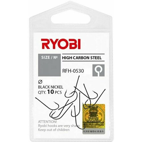 Крючок рыболовный RYOBI RFH-0530 №06 ( упк. по 10шт.)