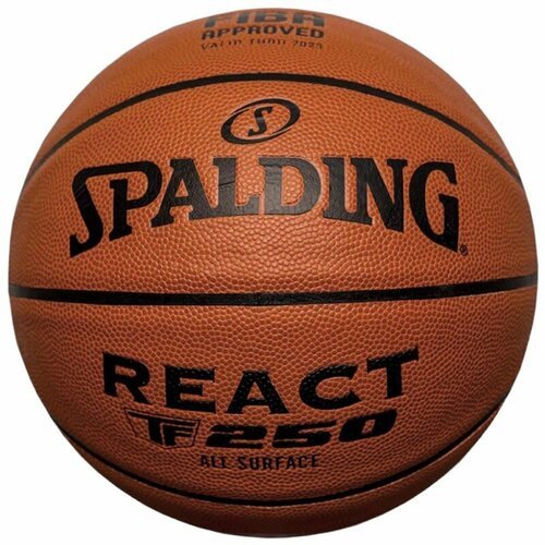 Мяч баскетбольный SPALDING TF-250 React 76968z, размер 6, FIBA Approved oved, композитная кожа (ПУ), коричн-черн