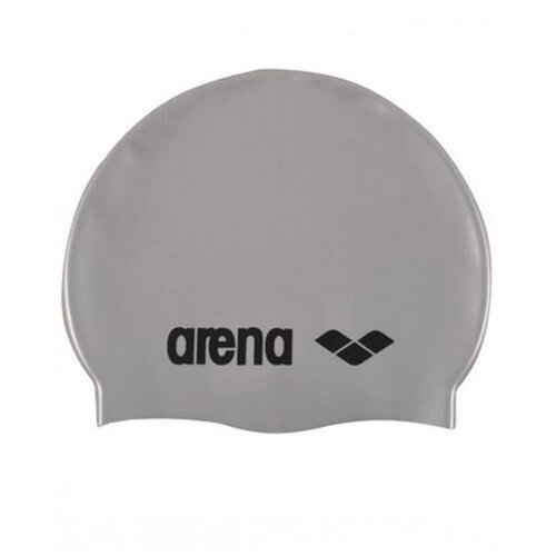 Шапочка для плавания arena Classic Silicone Cap 91662, silver/black