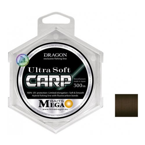 Dragon, Монолеска Mega Baits Ultra Soft Karp, 300м, 0.28мм, 6.80кг, темно-коричневая